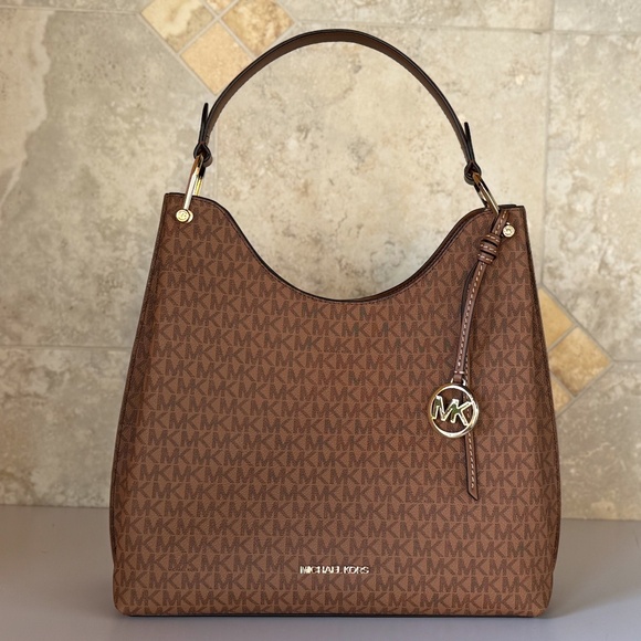 Michael Kors Joan Large Slouchy Hobo Shoulder Bag MK Luggage Multi - Picture 1 of 14